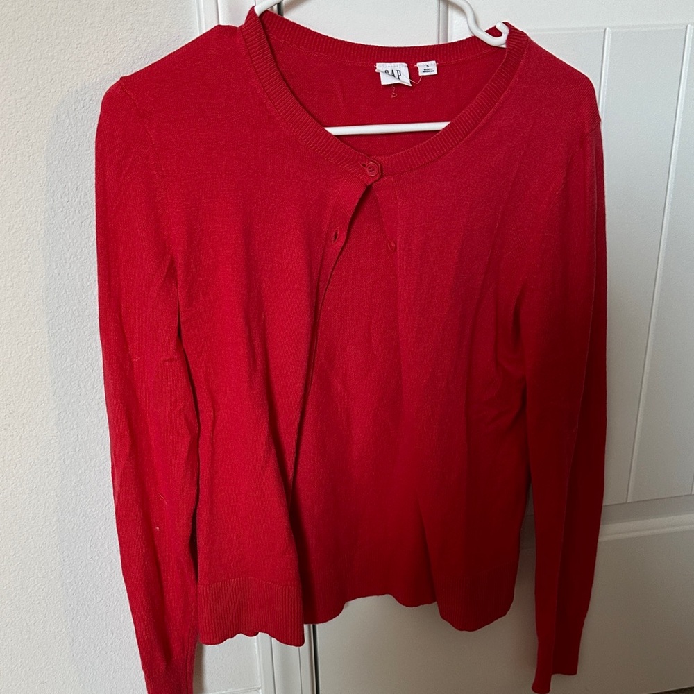 GAP Vibrant Red Knit Cardigan